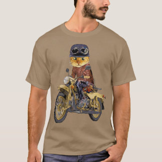 Camiseta Motocicleta de conducción de gatos 