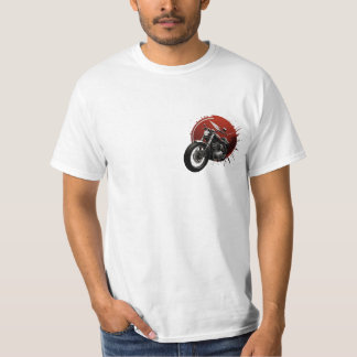 Camiseta Motocicleta de crucero elegante con el negro rojo