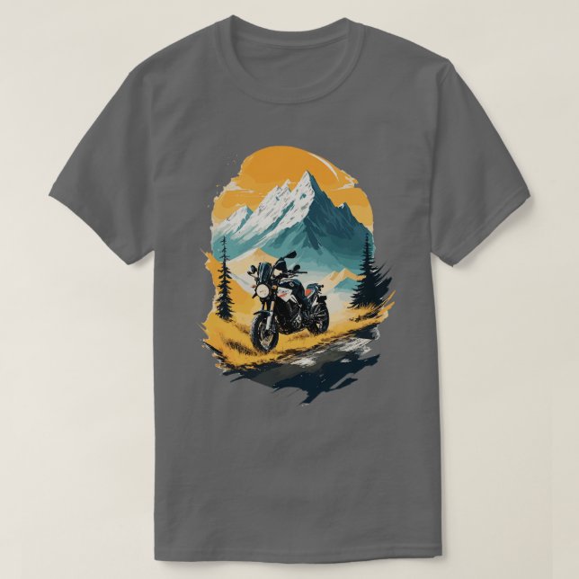 Camiseta Motocicleta de época (Diseño del anverso)