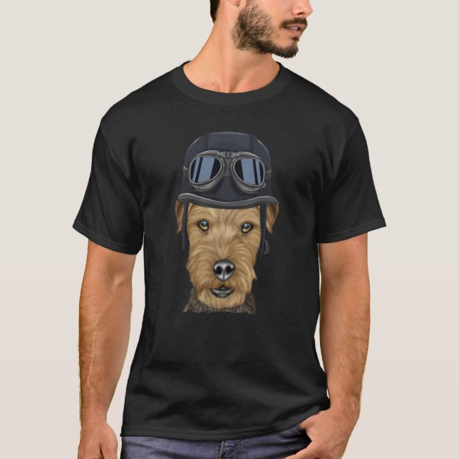Camiseta Motocicleta de época Helmet Lakeland Terrier (Anverso)
