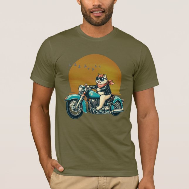 Camiseta motocicleta de gatos (Anverso)