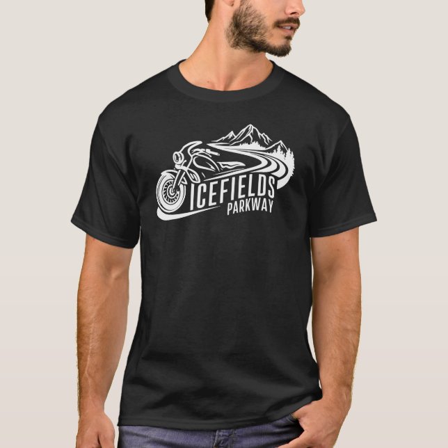 Camiseta Motocicleta de Icefields Parkway Alberta Canada (Anverso)
