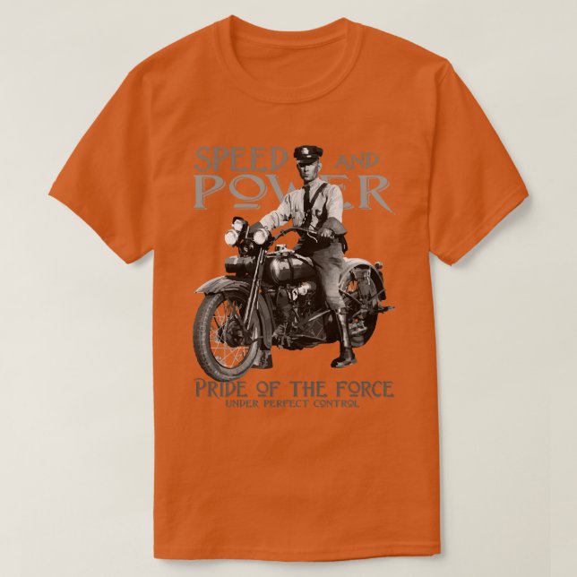 Camiseta Motocicleta de la policía de época (Diseño del anverso)