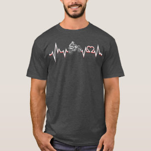 Camiseta motocicleta de moto de tierra latido del corazón d