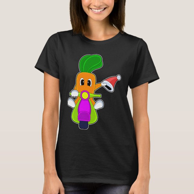 Camiseta Motocicleta de Navidades de zanahoria (Anverso)