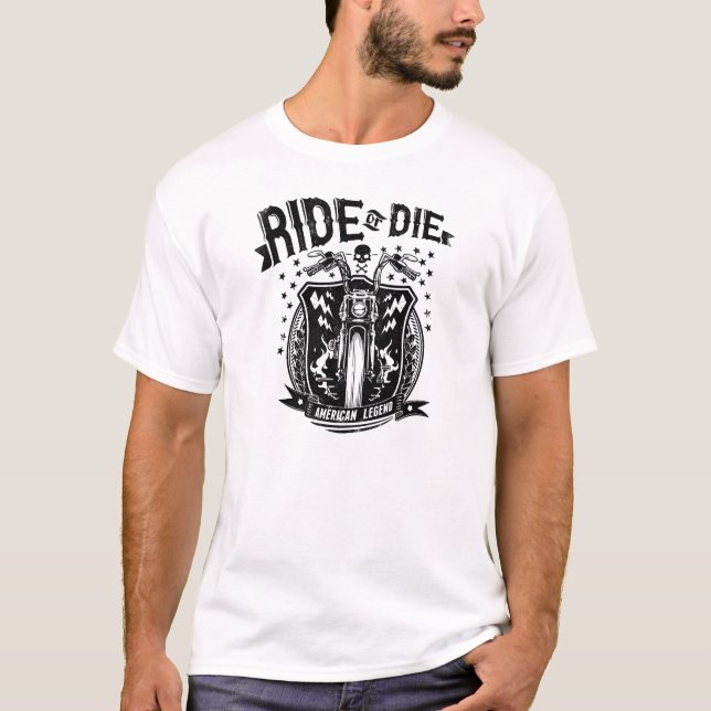 Camiseta Motocicleta de Ride o Muerte (Anverso)