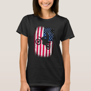 Camiseta Motocicleta de tierra bandera americana motocross