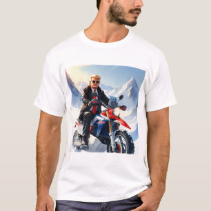 Camiseta Motocicleta de Trump en Navidades de invierno MAGA