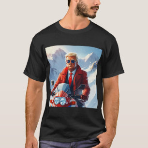 Camiseta Motocicleta de Trump en Navidades de invierno MAGA