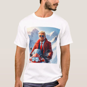 Camiseta Motocicleta de Trump en Navidades de invierno MAGA