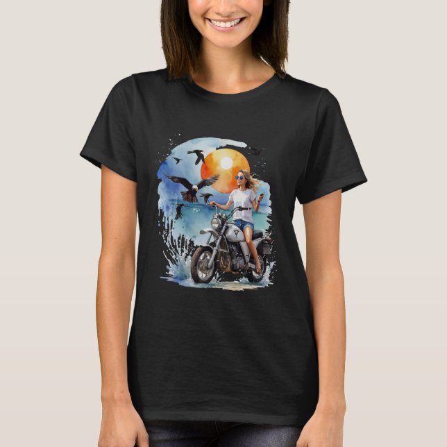Camiseta Motocicleta de una mujer (Anverso)