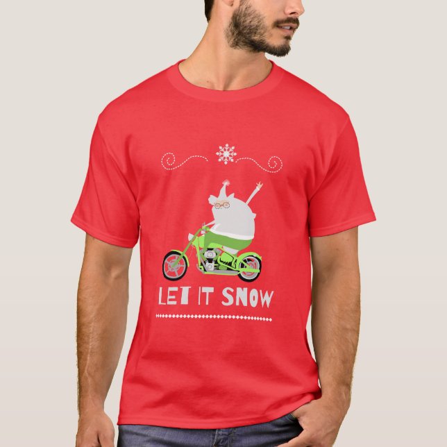 Camiseta Motocicleta deja que nieve (Anverso)