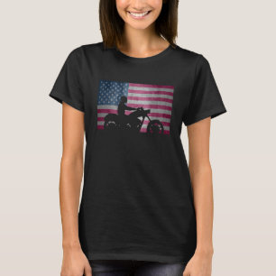Camiseta Motocicleta del ciclista de bandera estadounidense