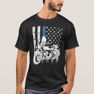 Camiseta Motocicleta delgada de la línea azul