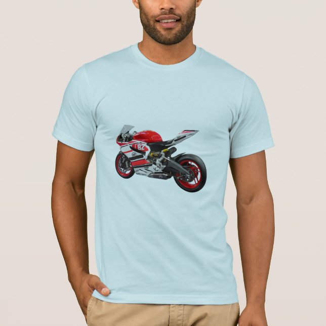 Camiseta Motocicleta deportiva  potente motor  (Anverso)