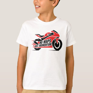 Camiseta Motocicleta deportiva roja y negra