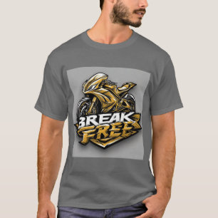 Camiseta Motocicleta dinámica con tipografía en negrita