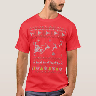 Camiseta Motocicleta Dirt Bike Pajama Navidades feos