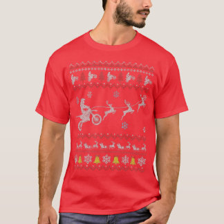 Camiseta Motocicleta Dirt Bike Pajama Navidades feos