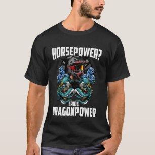 Camiseta Motocicleta Dragón Asiático Caballos de Fuerza Mot