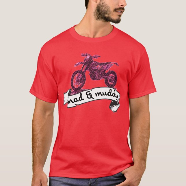 Camiseta Motocicleta enojada y fangosa (Anverso)