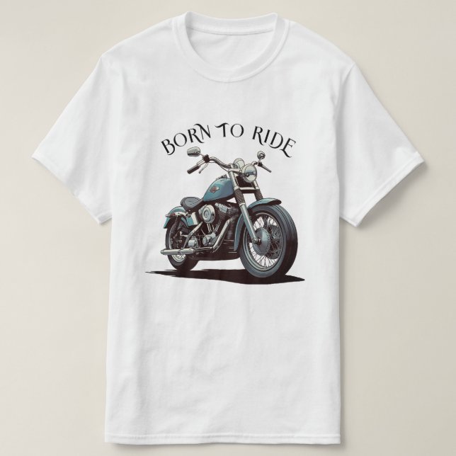 Camiseta Motocicleta Entusiast Biker Nacido Para Viajar Clá (Diseño del anverso)