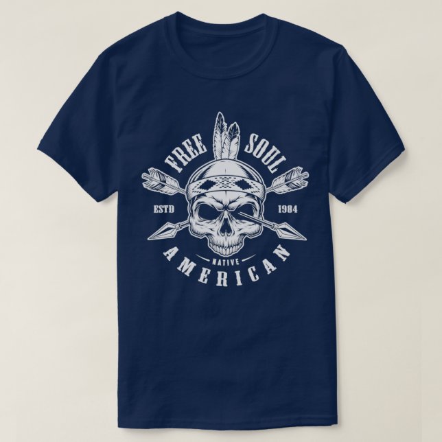 Camiseta Motocicleta Espíritu nativo americano (2) (Diseño del anverso)