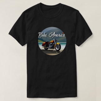 Camiseta Motocicleta Estacionado cerca del lago