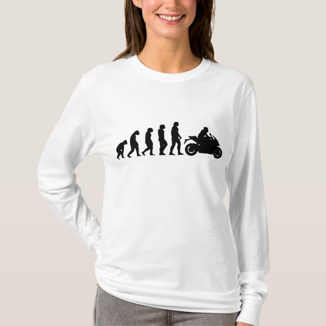 Camiseta Motocicleta Evolución divertida Carreras Sport Str (Anverso)