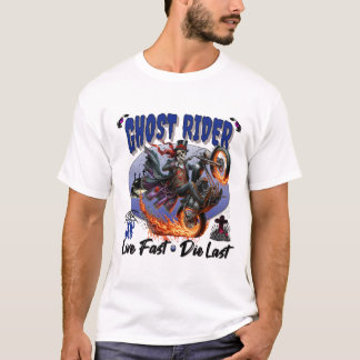 Camiseta Motocicleta Flaming del Skeleton del viajero fanta