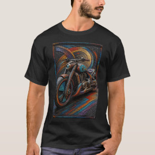 Camiseta Motocicleta Futurista Personalizada – Micro Mosaic