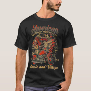 Camiseta Motocicleta india retro vintage para vieja B