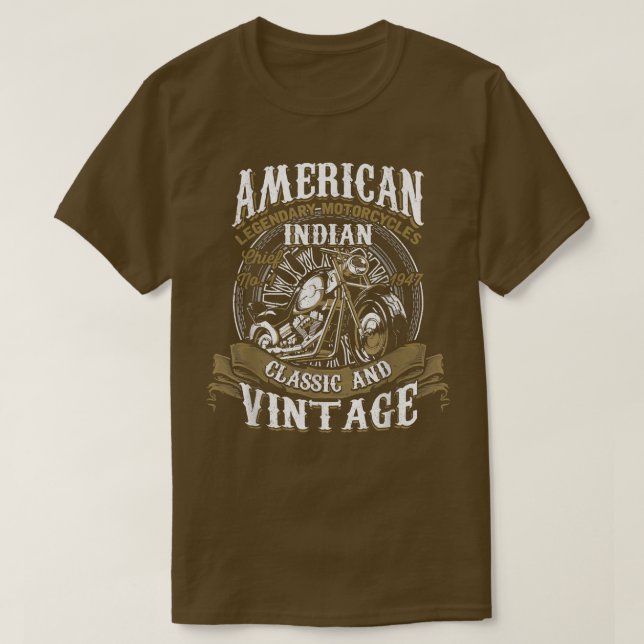 Camiseta Motocicleta india retro vintage para vieja B (Diseño del anverso)