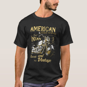Camiseta Motocicleta india retro vintage para vieja B