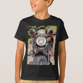 Camiseta motocicleta india vieja de la policía