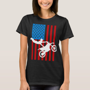 Camiseta Motocicleta juvenil Bandera estadounidense Carrera