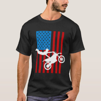 Camiseta Motocicleta Juvenil Bandera Estadounidense Carrera