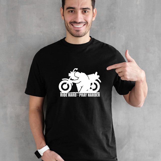 Camiseta Motocicleta masculina dura y más dura de rozar (Subido por el creador)