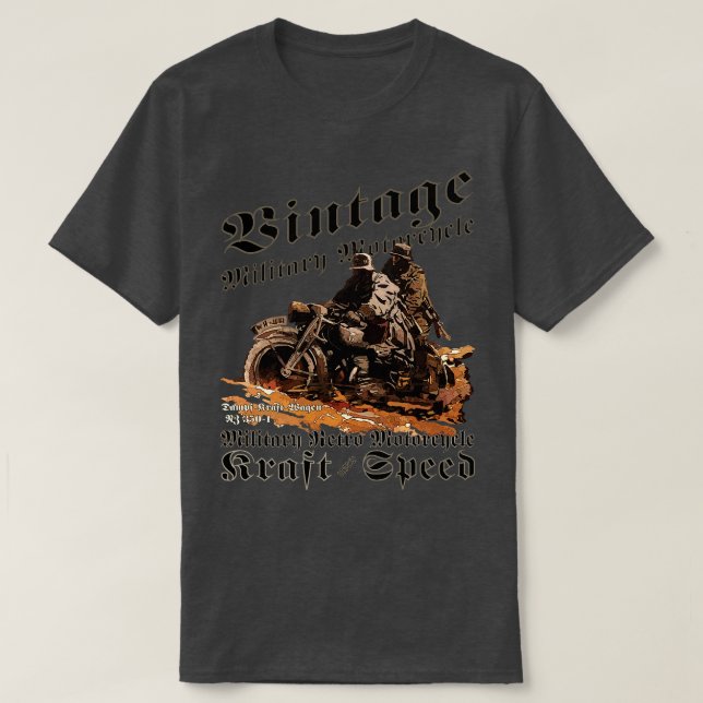 Camiseta Motocicleta militar WW2 (Diseño del anverso)