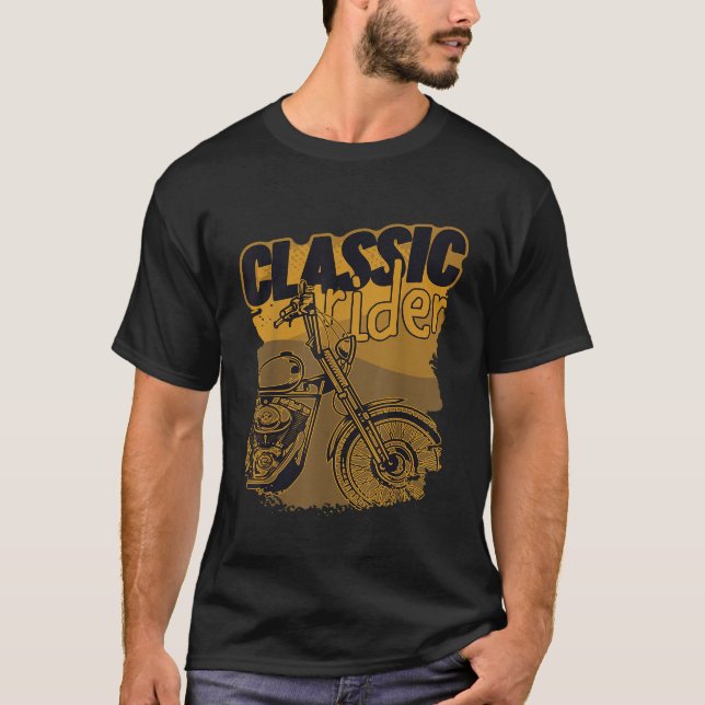 Camiseta Motocicleta Motociclista Clásico (Anverso)