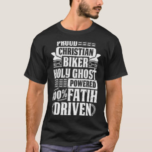 Camiseta Motocicleta Orgullosa Cristiana Biker Faith Drill 