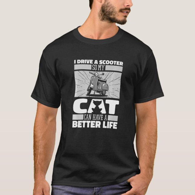 Camiseta Motocicleta para gatos - Scooter Bike Premium (Anverso)