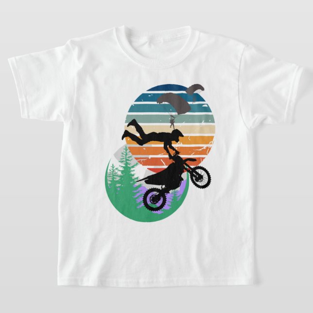 Camiseta Motocicleta, paracaídas y al aire libre (Distribución)