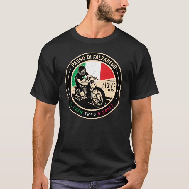 Camiseta Motocicleta Pasado Falzarego Italia (Anverso)