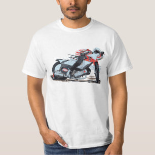 Camiseta Motocicleta plana #5 que compite con de la pista y
