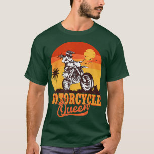 Camiseta Motocicleta Queen Biker Chica Racer Dirt Bike Moto
