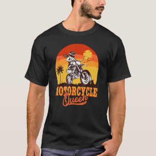 Camiseta Motocicleta Queen Biker Chica Racer Dirt Bike Moto