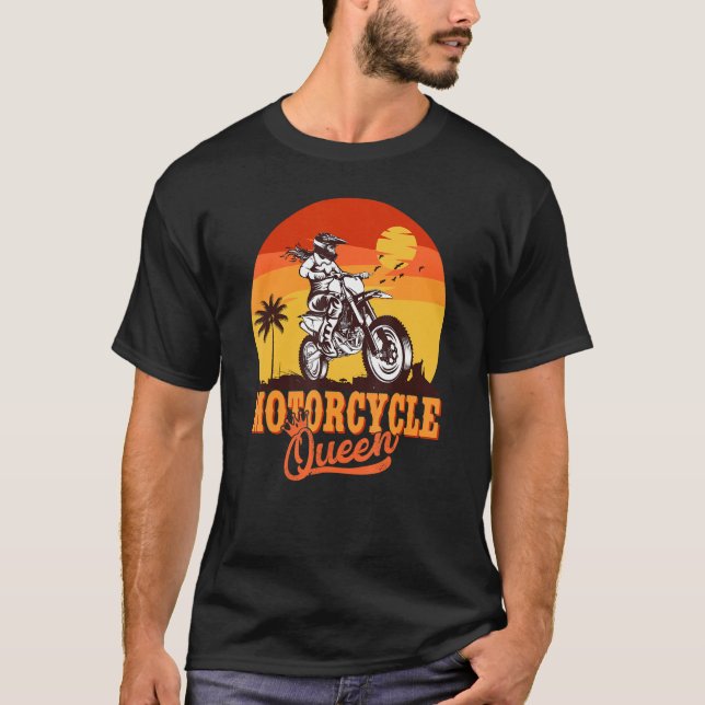 Camiseta Motocicleta Queen Biker Chica Racer Dirt Bike Moto (Anverso)
