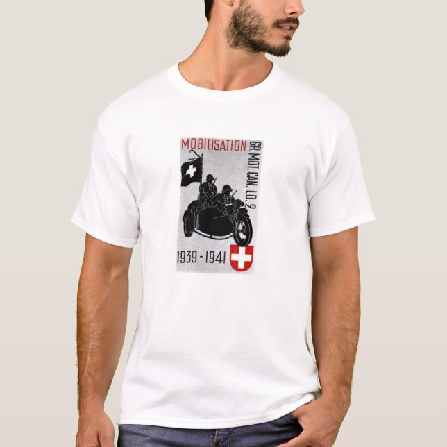 Camiseta Motocicleta renovada suiza de WWII (Anverso)