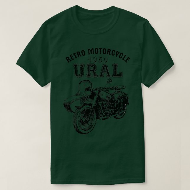 Camiseta Motocicleta Retro Motocicleta Ural Vintage (Diseño del anverso)